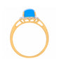 Arannyal Bevont Ezüst Gyűrű Paraiba Kék Opállal és Fehér Topázzal