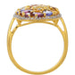 Arannyal Bevont Ezüst Gyűrű Tanzanittal és Rhodolit Gránáttal