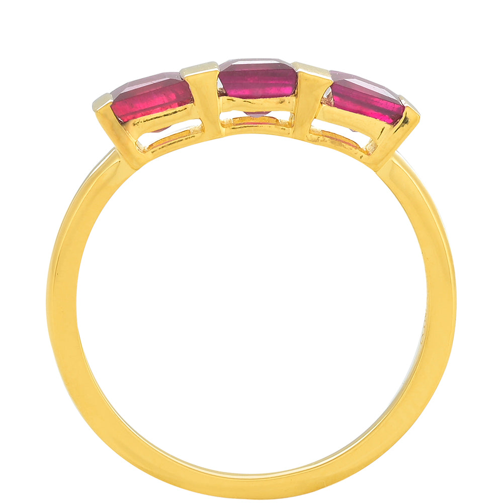 Arannyal Bevont Ezüst Gyűrű Thai Rubinnal