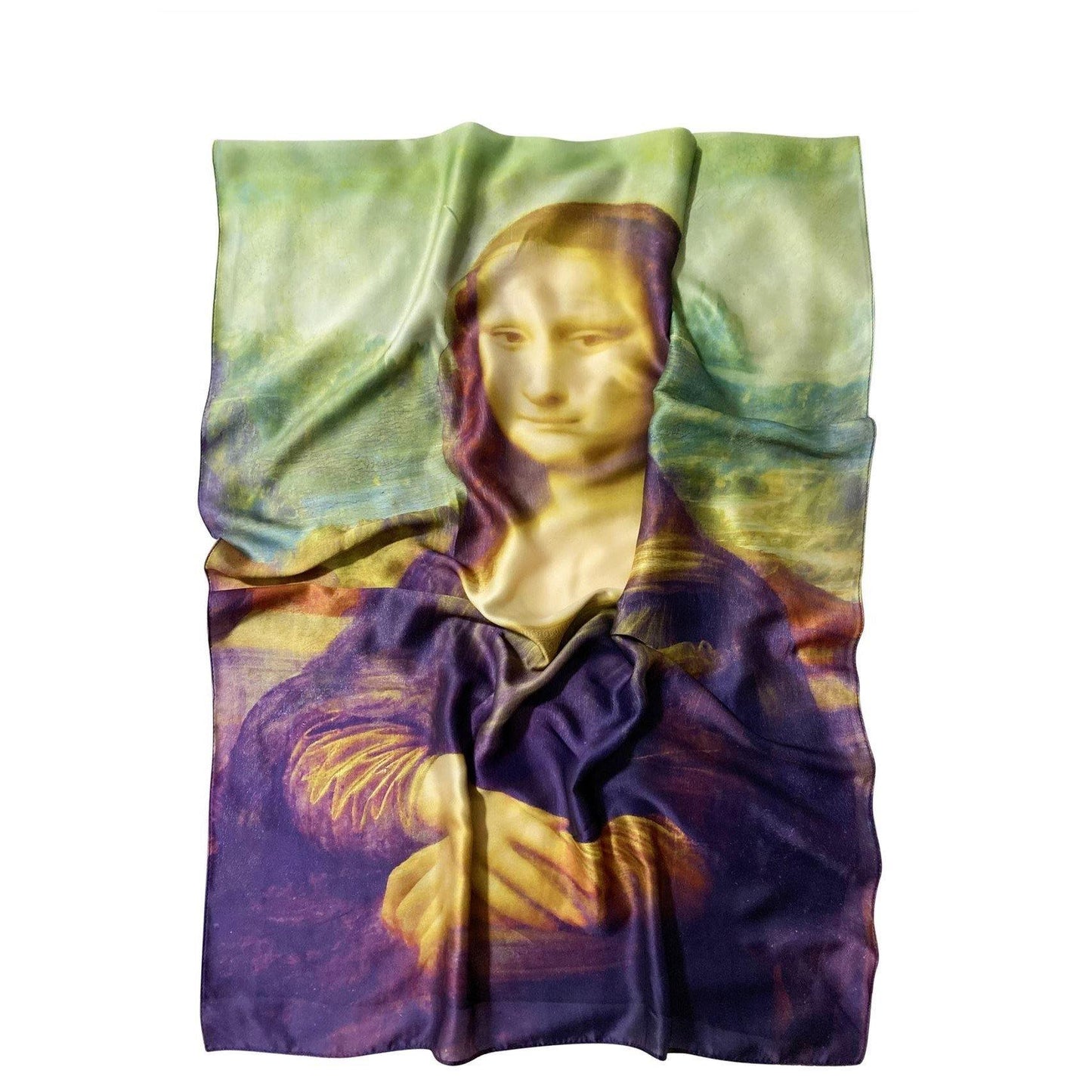 Selyem Sál-Kendő, 70 cm x 180 cm, Leonardo da Vinci - Mona Lisa - Ékszer Akció