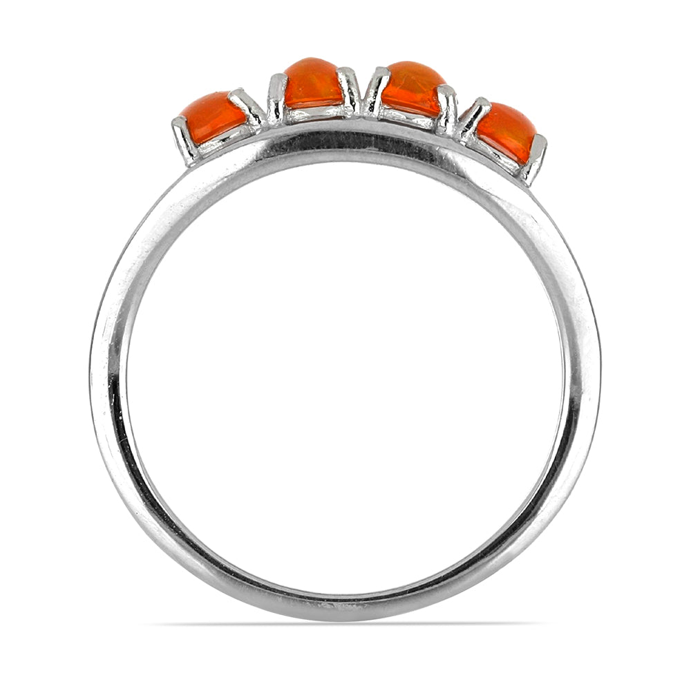 Ezüst Gyűrű Narancs-Tűzopállal