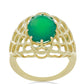 Arannyal Bevont Ezüst Gyűrű Spruc Pine Zöld Acháttal