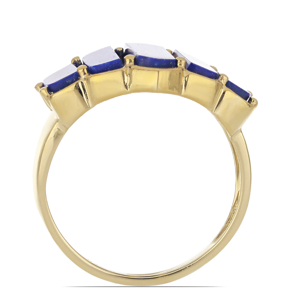 Arannyal Bevont Ezüst Gyűrű Badakhshani Lápisz Lazulival