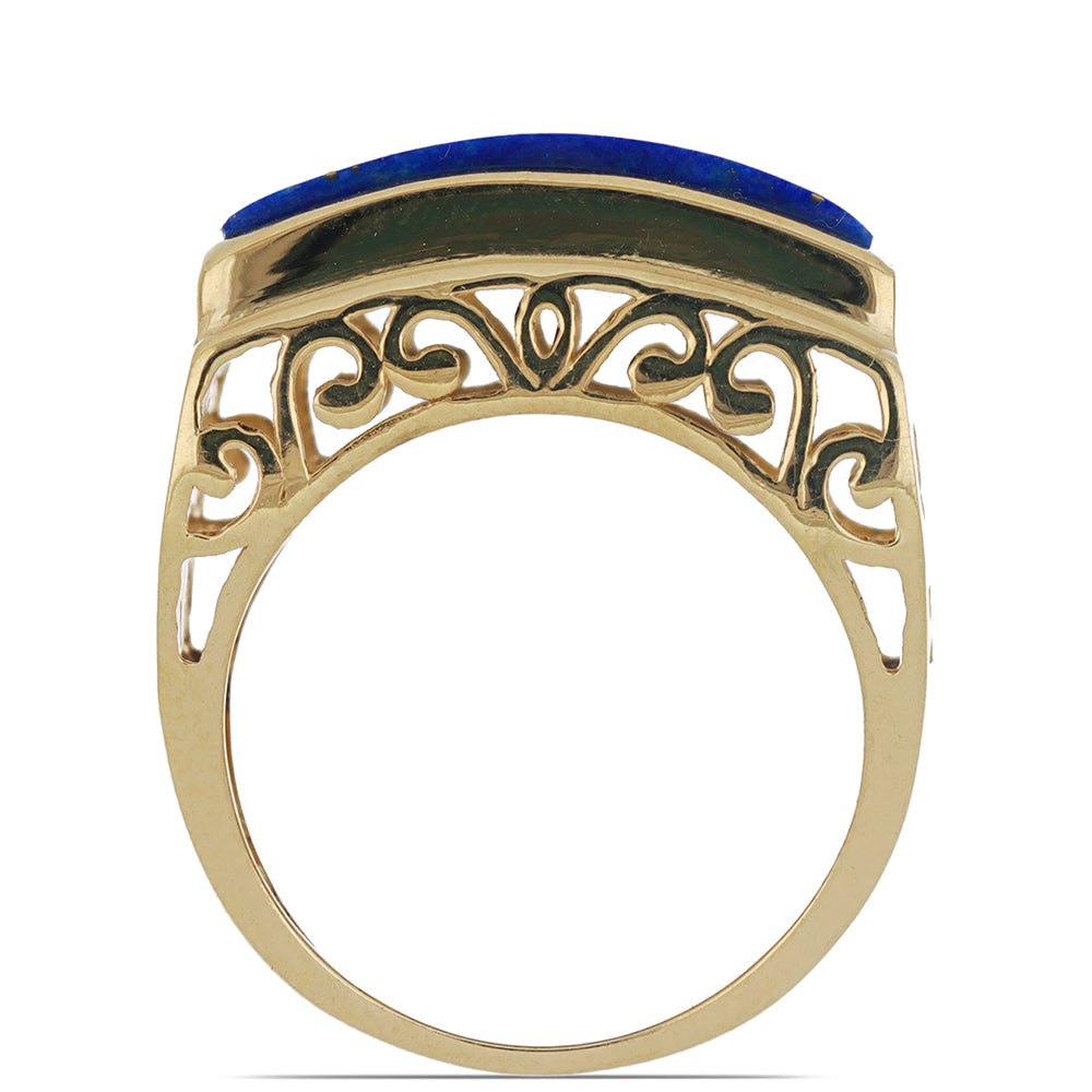 Arannyal Bevont Ezüst Gyűrű Badakhshani Lápisz Lazulival