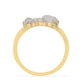 Arannyal Bevont Ezüst Gyűrű Grant Megyei Szivárvány Holdkővel és Égkék Topázzal