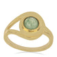 Arannyal Bevont Ezüst Gyűrű Zöld Aventurinnal