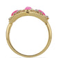 Arannyal Bevont Ezüst Gyűrű Pink Opállal és Fehér Topázzal