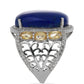 Ezüst Gyűrű Badakhshani Lápisz Lazulival és Ural Citrinnel