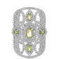 Ezüst Gyűrű Changbai Peridottal és Fehér Topázzal