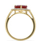Arannyal Bevont Ezüst Gyűrű Madagaszkári Rubinnal és Fehér Topázzal