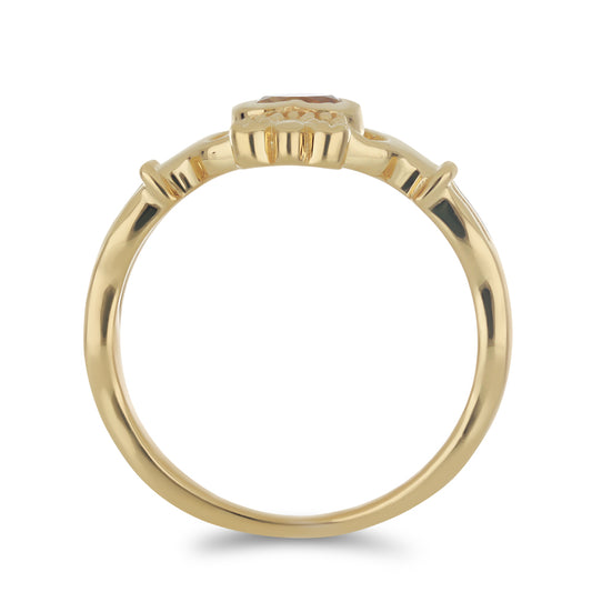 Arannyal Bevont Ezüst Gyűrű Ural Citrinnel