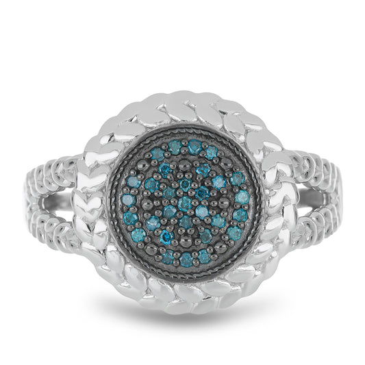 Ezüst Gyűrű Kék Gyémánttal