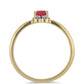 Arannyal Bevont Ezüst Szett Vörös Kvarccal (Fülbevaló+Gyűrű+Medál)