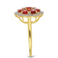 Arany Gyűrű Rosebery Vörös Zafírral és Természetes Fehér Cirkónnal