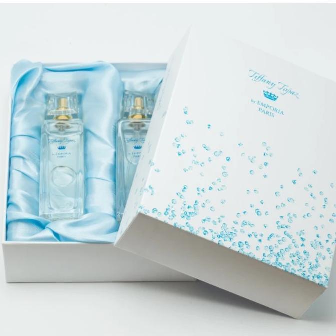 2 Bottles of Tiffany Topaz Parfume with 2cts Genuine Topaz Gemstones Per Set (4359541522545)